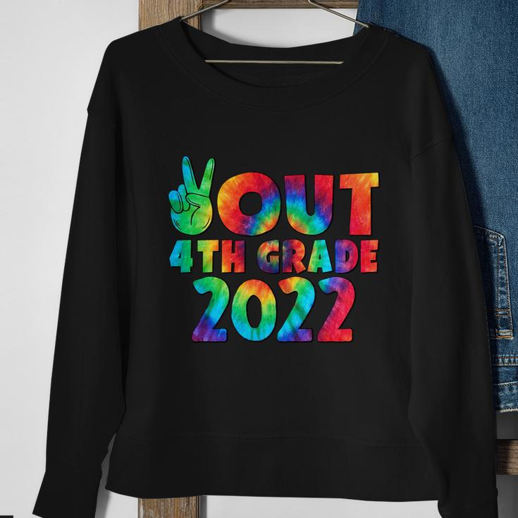 Peace Out 4Th Grade 2022 Tie Dye Happy Last Day Of School Funny Gift Sweatshirt Gifts for Old Women