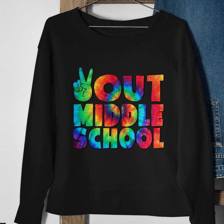 Peace Out Middle School Graduation Happy Last Day Of School Gift Sweatshirt Gifts for Old Women