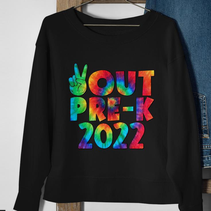 Peace Out Pregiftk 2022 Tie Dye Happy Last Day Of School Funny Gift Sweatshirt Gifts for Old Women