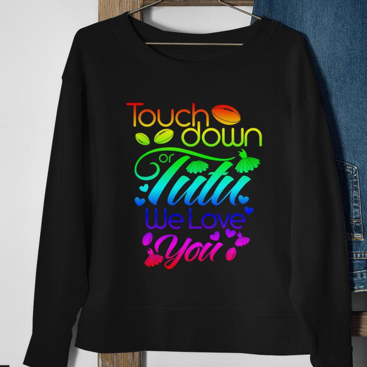 Pink Or Blue Touchdown Or Tutu We Love You Gender Reveal Gift Sweatshirt Gifts for Old Women