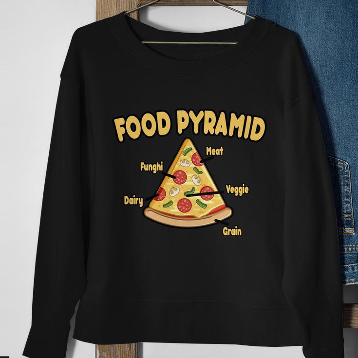 Pizza Food Pyramid Sweatshirt Gifts for Old Women