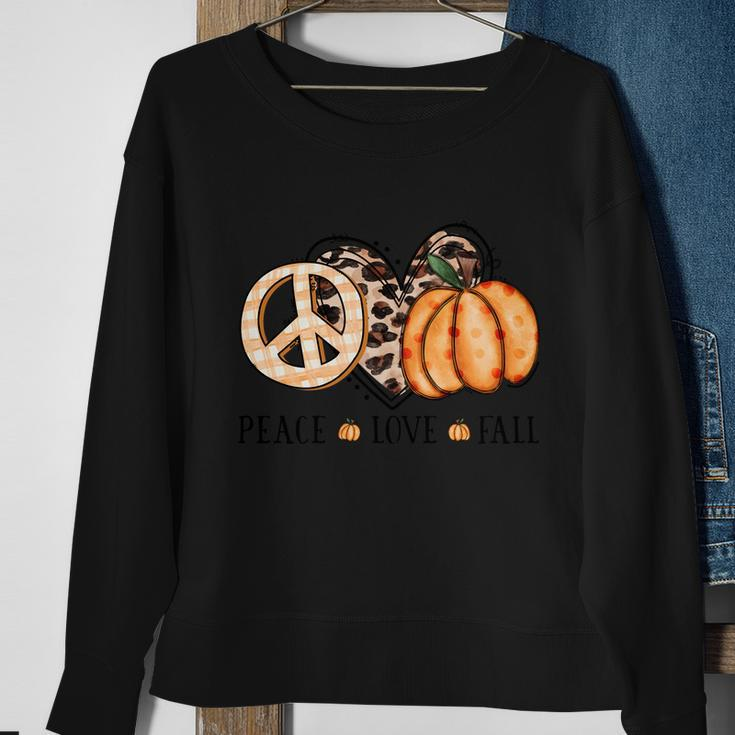 Pleace Love Fall Thanksgiving Quote Sweatshirt Gifts for Old Women