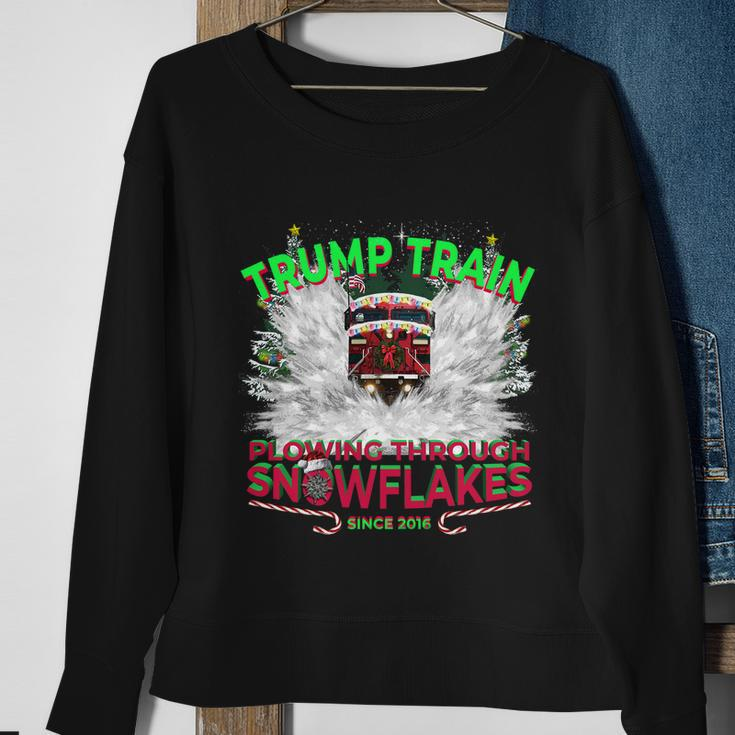 Plow Snowflakes This Christmas And Don A Maga Trump Train 2024 Gift Sweatshirt Gifts for Old Women