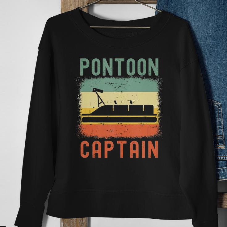 Pontoon Captain Retro Vintage Funny Boat Lake Outfit Sweatshirt Gifts for Old Women