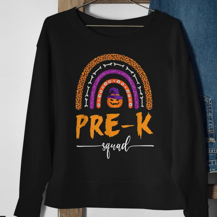 Pre-K Halloween Squad Leopard Rainbow Teacher Student Sweatshirt Gifts for Old Women
