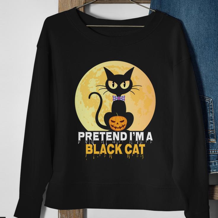 Pretend Im A Black Cat Halloween Quote Sweatshirt Gifts for Old Women