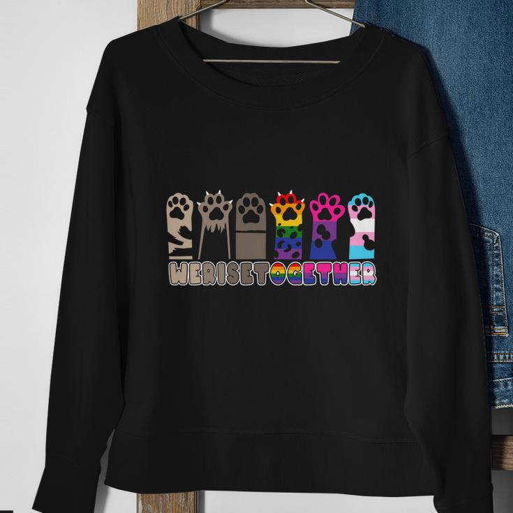 Pride Month We Rise Together Gay Pride Cat Sweatshirt Gifts for Old Women