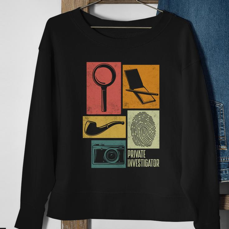 Private Detective Crime Investigator Silhouettes Gift Sweatshirt Gifts for Old Women