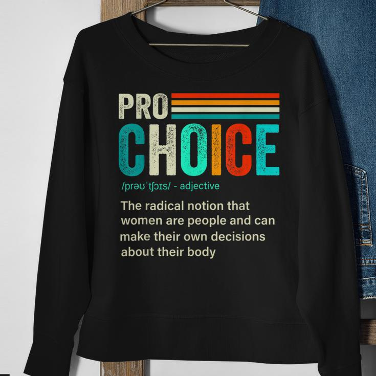 Pro Choice Definition Feminist Womens Rights Retro Vintage Sweatshirt Gifts for Old Women