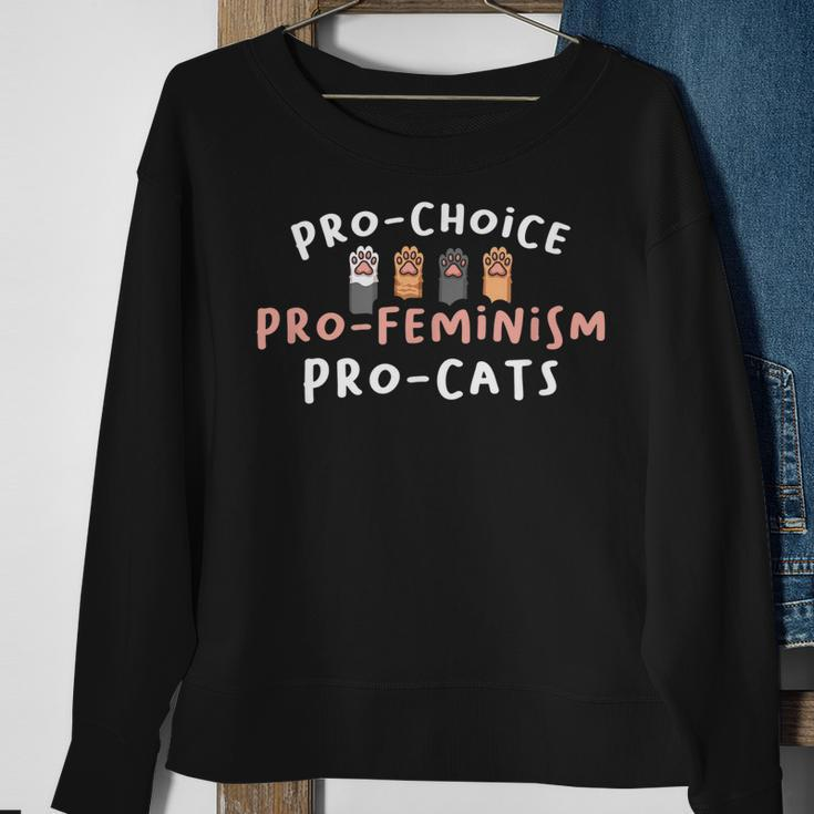 Pro Choice Pro Feminism Pro Cat For A Feminist Feminism Sweatshirt Gifts for Old Women
