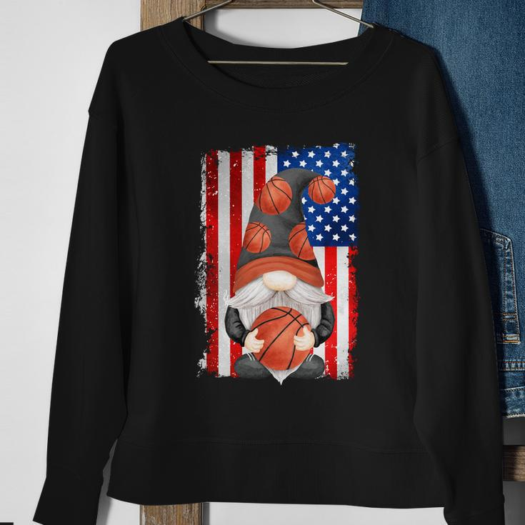 Proud Basketball Grandpa Gnome With Patriotic American Flag Cute Gift Sweatshirt Gifts for Old Women