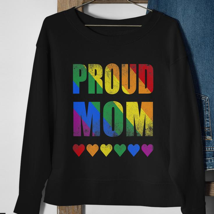 Proud Mom Gay Lesbian Lgbtq Pride Rainbow Mothers Day Gift Sweatshirt Gifts for Old Women