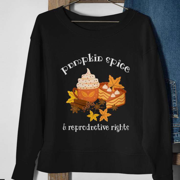 Pumpkin Spice And Reproductive Rights Fall Coffee Feminist Gift Sweatshirt Gifts for Old Women