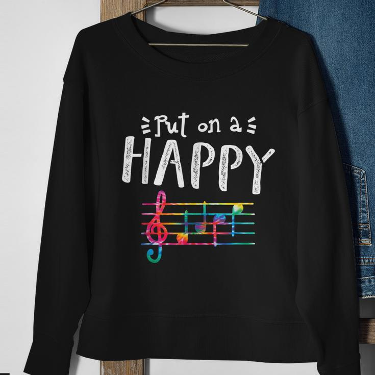 Put On A Happy Face Music Notes Funny Teacher Tshirt Sweatshirt Gifts for Old Women
