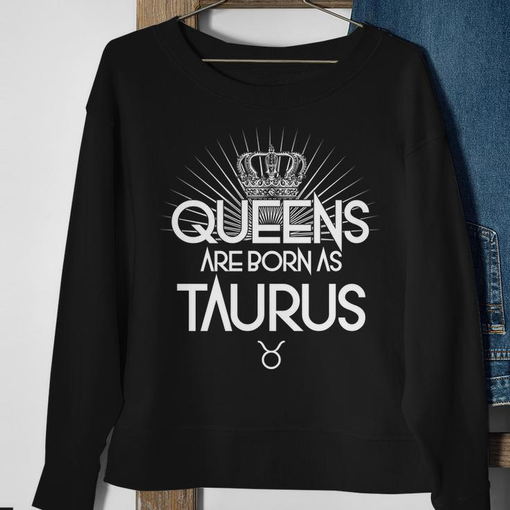 Queens Are Born As Taurus Graphic Design Printed Casual Daily Basic Sweatshirt Gifts for Old Women