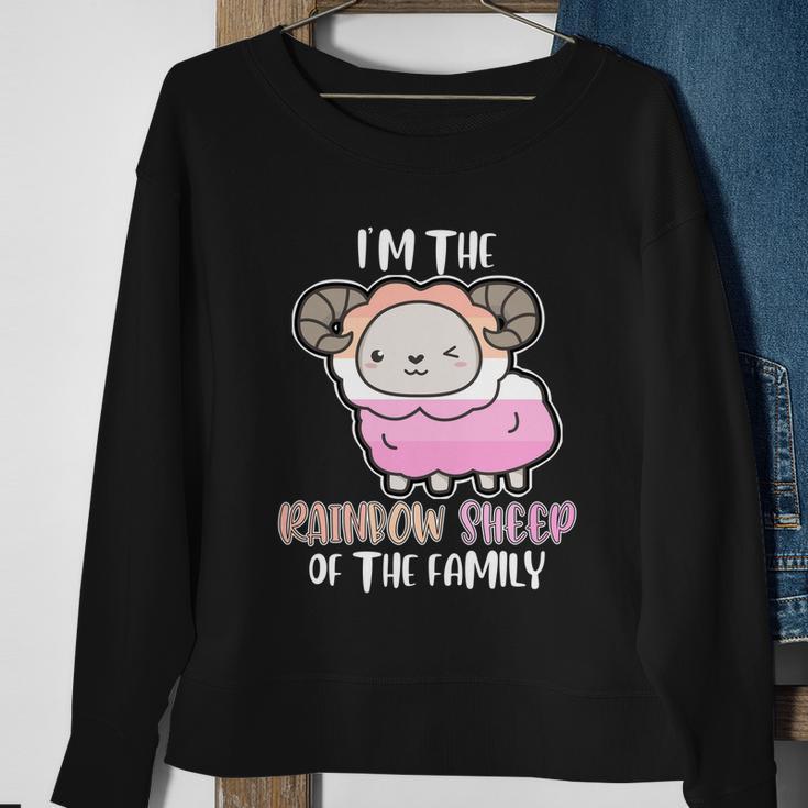 Rainbow Sheep Of The Lesbian Family Bi Lgbt Pride Lesbian Cute Gift Sweatshirt Gifts for Old Women