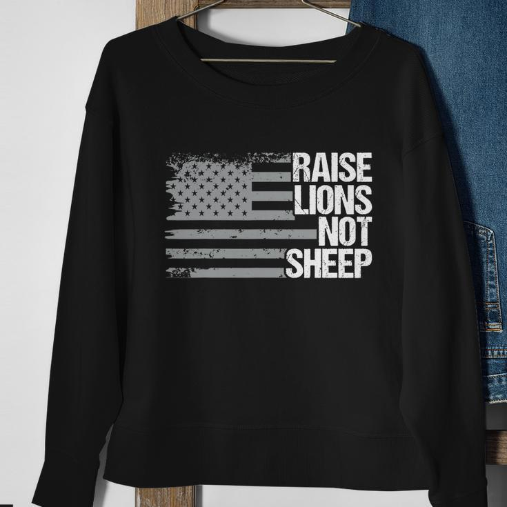 Raise Lions Not Sheep American Patriot Patriotic Lion Tshirt Graphic Design Printed Casual Daily Basic Sweatshirt Gifts for Old Women