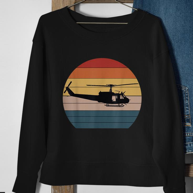 Retro Huey Veteran Helicopter Vintage Air Force Gift Sweatshirt Gifts for Old Women