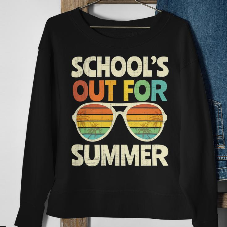 Retro Last Day Of School Schools Out For Summer Teacher Gift V3 Sweatshirt Gifts for Old Women