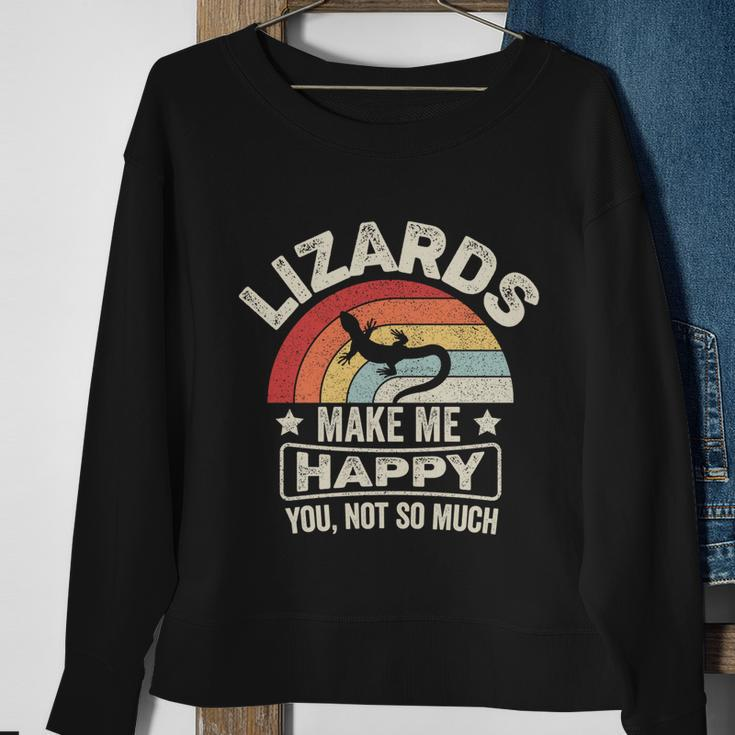 Retro Lizards Make Me Happy You Not So Much Lizard Lover Cool Gift Sweatshirt Gifts for Old Women