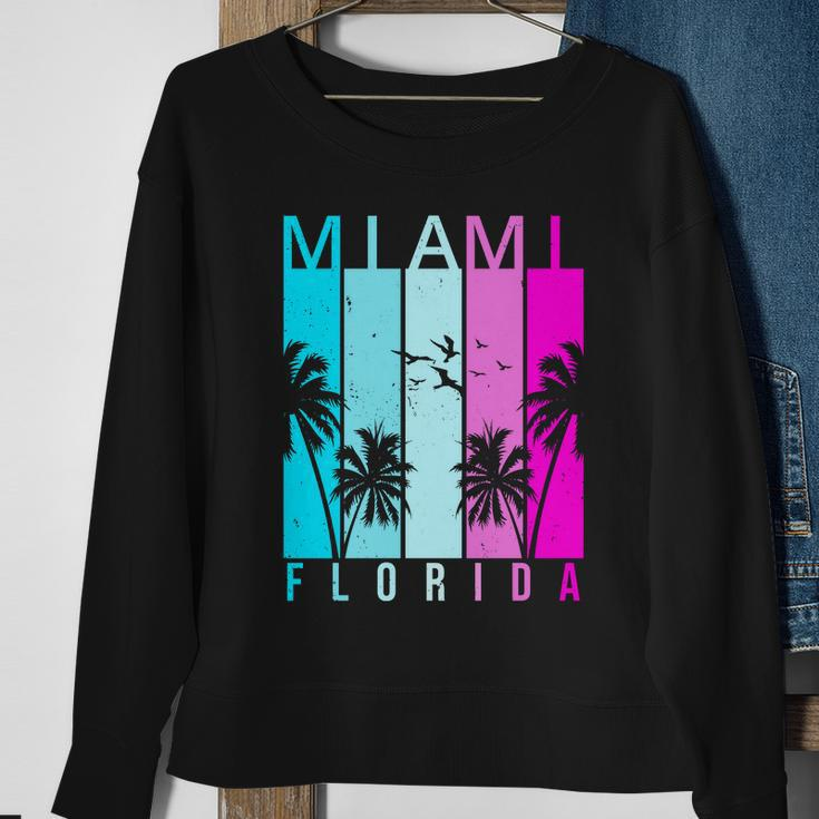 Retro Miami Florida Summer Neon Colors Sweatshirt Gifts for Old Women