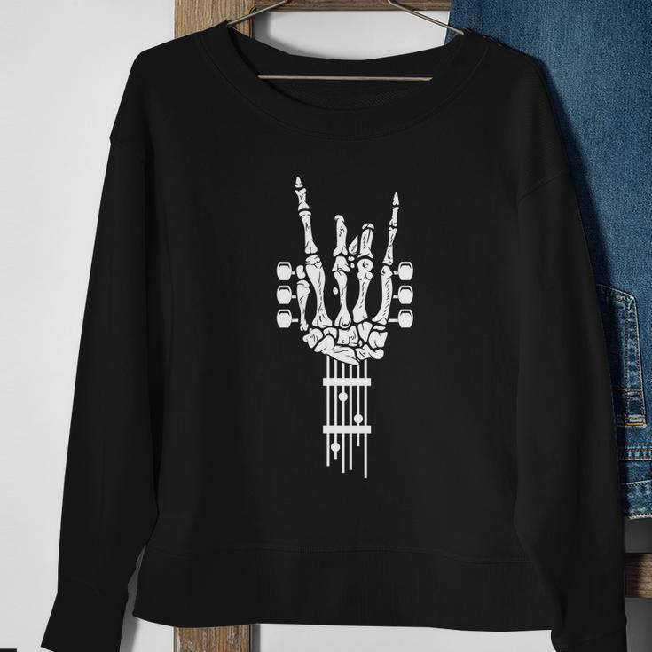 Rock Roll Skeleton Gift Guitar Music Lover Gift Sweatshirt Gifts for Old Women