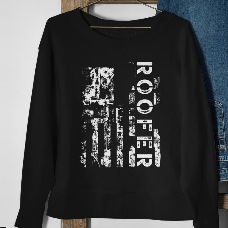 Roofer Us Flag Construction Worker Proud Labor Day Worker Gift Sweatshirt Gifts for Old Women