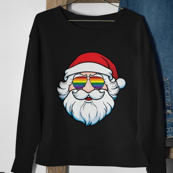 Santa Claus Christmas Sunglasses Lgbt Gay Pride Lesbian Bisexual Ally Quote Sweatshirt Gifts for Old Women