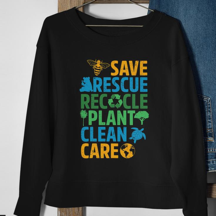 Save Bees Rescue Animals Recycle Plastict Earth Day Men Kid Tshirt Sweatshirt Gifts for Old Women