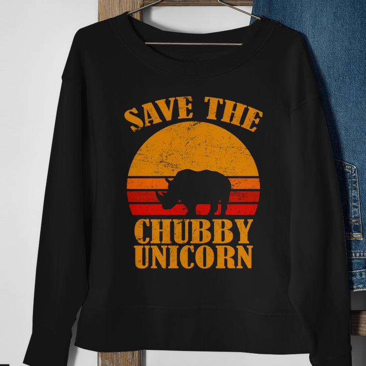Save The Chubby Unicorn Distressed Sun Tshirt Sweatshirt Gifts for Old Women