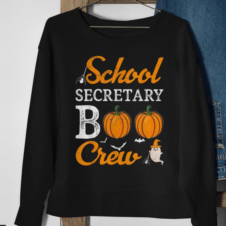 School Secretary Boo Crew Halloween School Office Squad Sweatshirt Gifts for Old Women