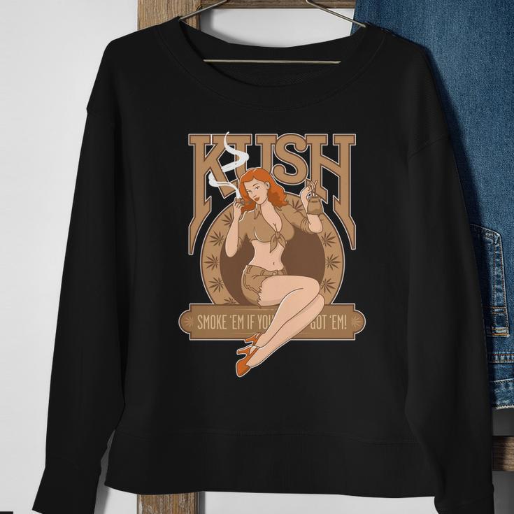 Sexy Lady Kush Smoke Marijuana Tshirt Sweatshirt Gifts for Old Women