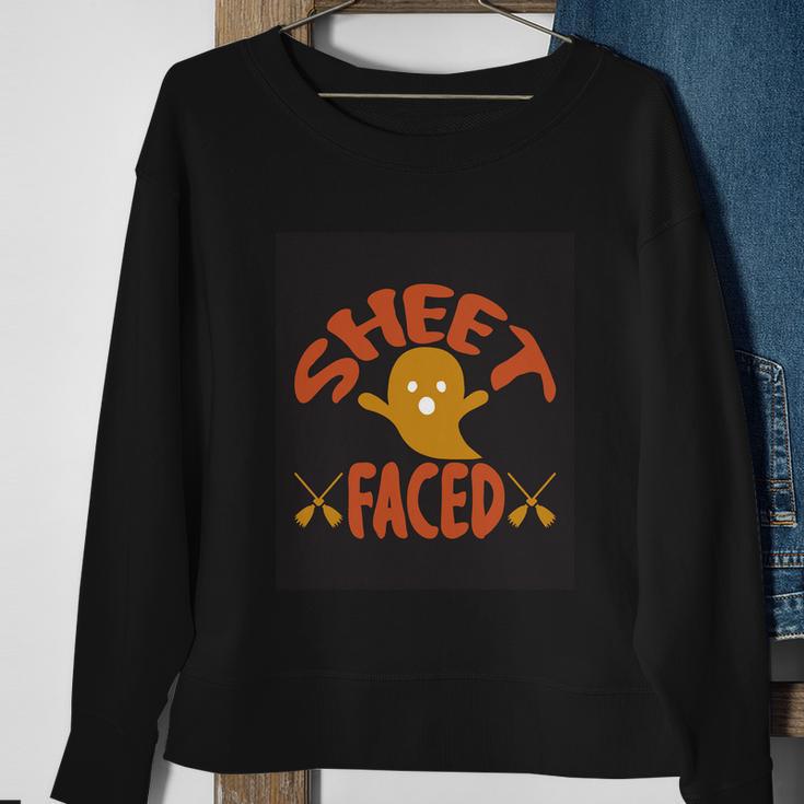 Sheet Faced Ghost Halloween Quote Sweatshirt Gifts for Old Women