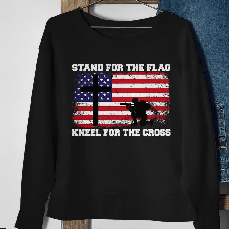 Stand For The Flag Kneel For The Cross Usa Army Tshirt Sweatshirt Gifts for Old Women