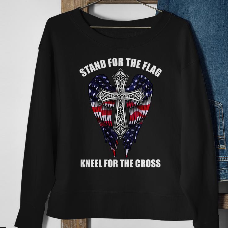 Stand For The Flag Kneel For The Cross Usa Eagle Wings Tshirt Sweatshirt Gifts for Old Women