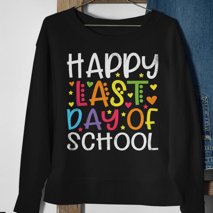 Stars Happy Last Day Of School Cute Graduation Teacher Kids Sweatshirt Gifts for Old Women