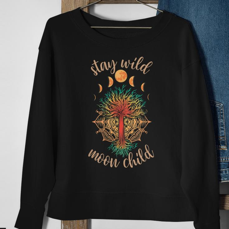 Stay Wild Moon Child Boho Peace Hippie Gift Moon Child V2 Sweatshirt Gifts for Old Women