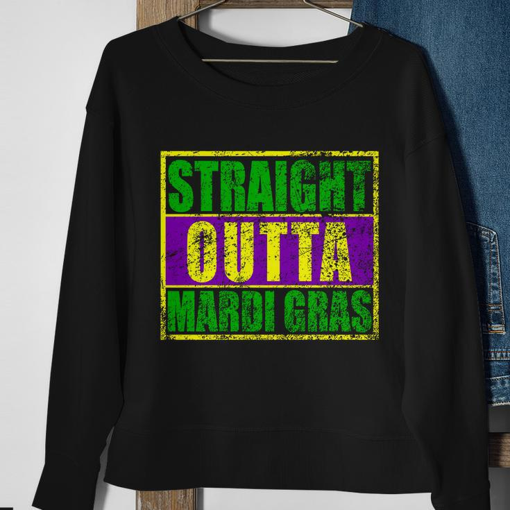 Striaght Outta Mardi Gras New Orleans Party T-Shirt Graphic Design Printed Casual Daily Basic Sweatshirt Gifts for Old Women