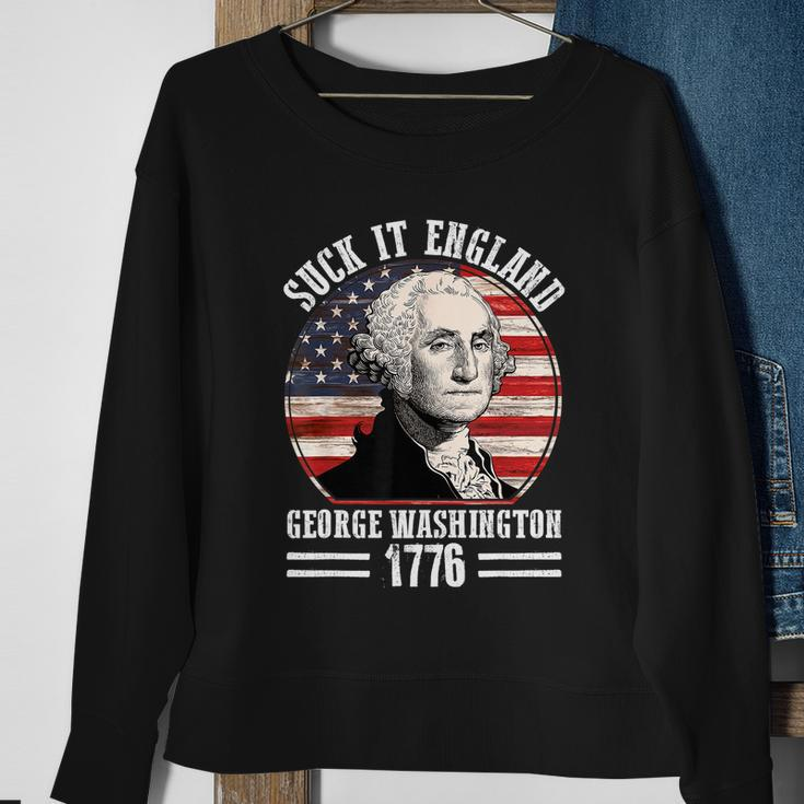 Suck It England Funny 4Th Of July George Washington Sweatshirt Gifts for Old Women