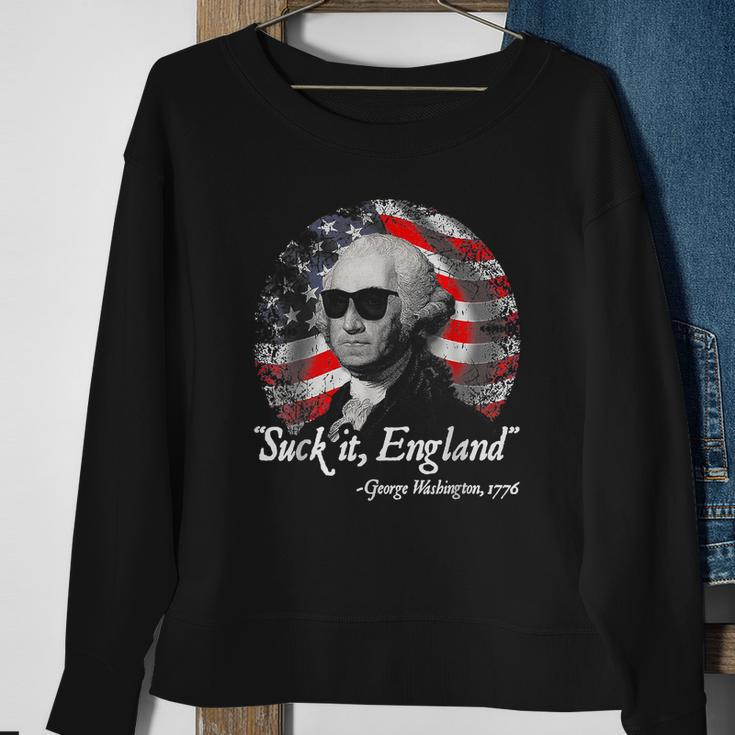 Suck It England Funny 4Th Of July George Washington Sweatshirt Gifts for Old Women