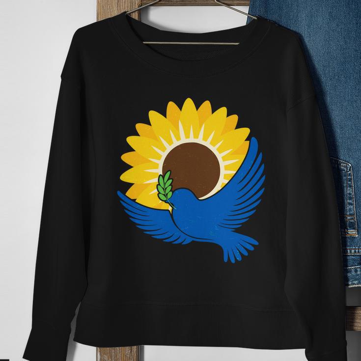 Sunflower Peace Dove Stand With Ukraine End The War V2 Sweatshirt Gifts for Old Women