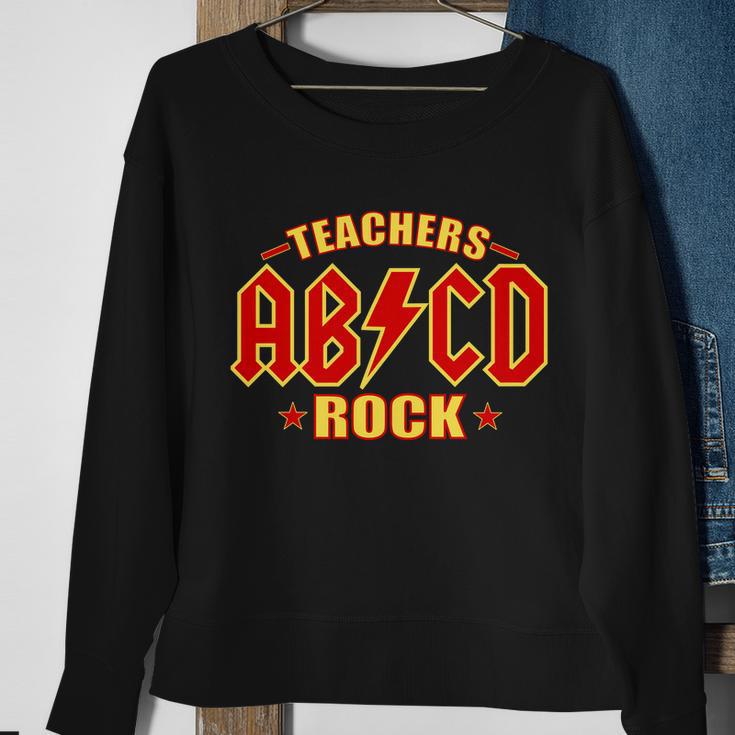 Teachers Rock Ab V Cd Abcd Sweatshirt Gifts for Old Women