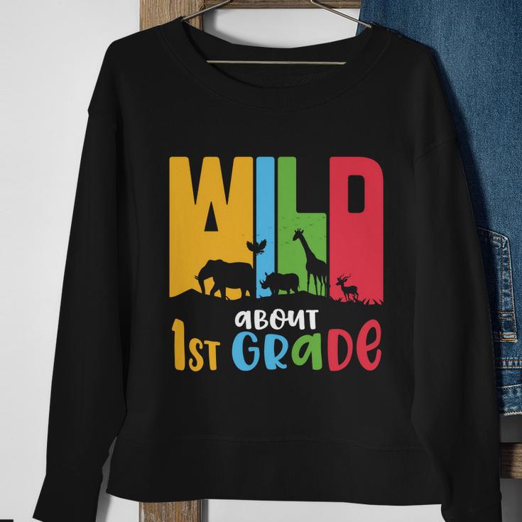 Team First Grade Wild About First Grade Back To School Sweatshirt Gifts for Old Women