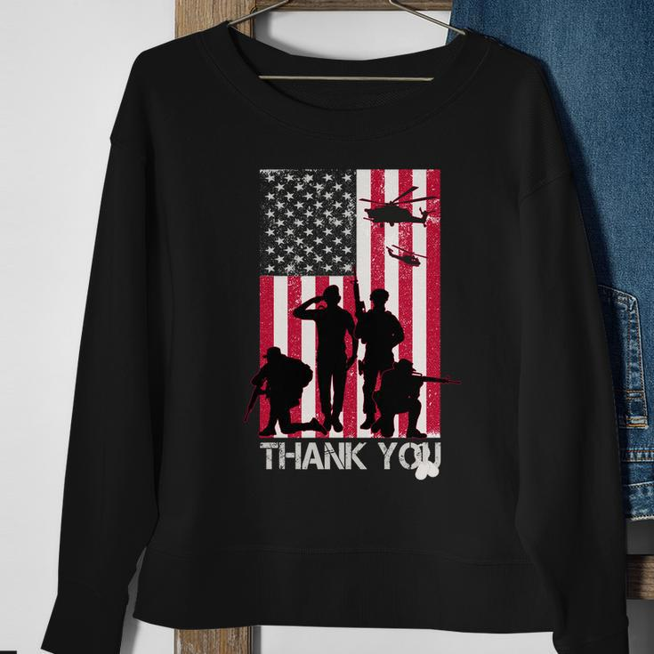 Thank You Memorial Day Soldiers Usa Flag Sweatshirt Gifts for Old Women