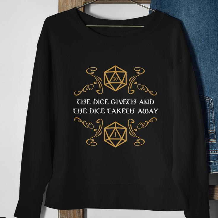 The Dice Giveth And Taketh Dungeons And Dragons Inspired Sweatshirt Gifts for Old Women