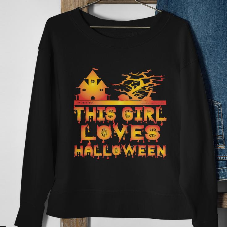 This Girl Loves Halloween Funny Hallloween Quote Sweatshirt Gifts for Old Women