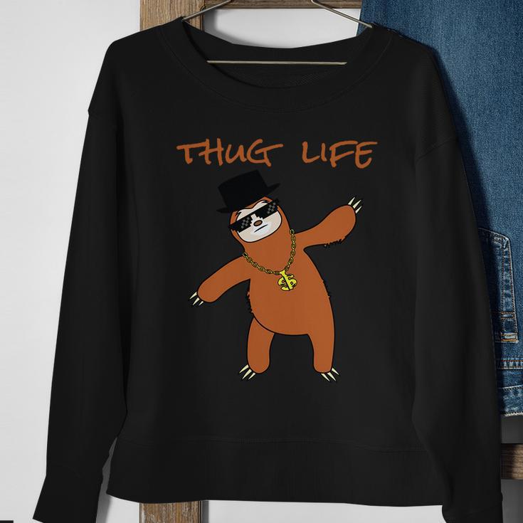 Thug Life Gangsta Sloth Sweatshirt Gifts for Old Women