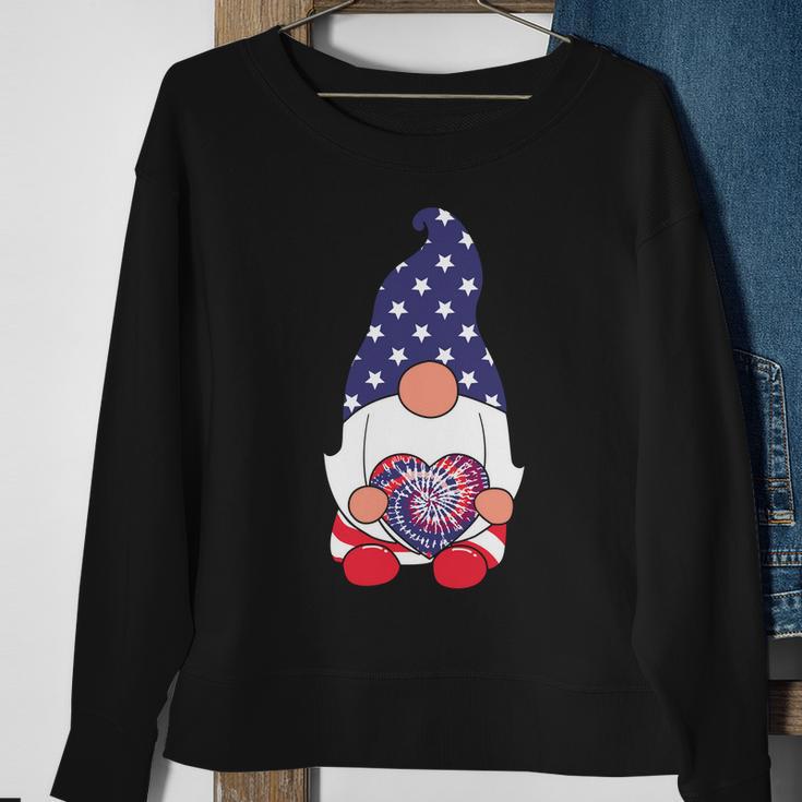 Tie Dye Gnome Usa Flag Star Graphic 4Th Of July Plus Size Shirt Sweatshirt Gifts for Old Women