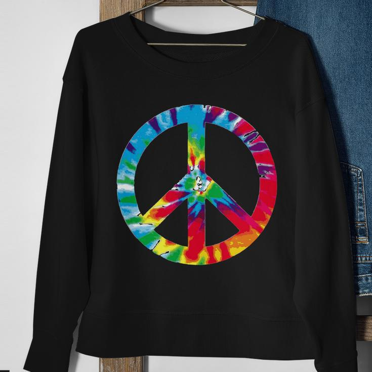 Tie Dye World Peace Sign Tshirt Sweatshirt Gifts for Old Women