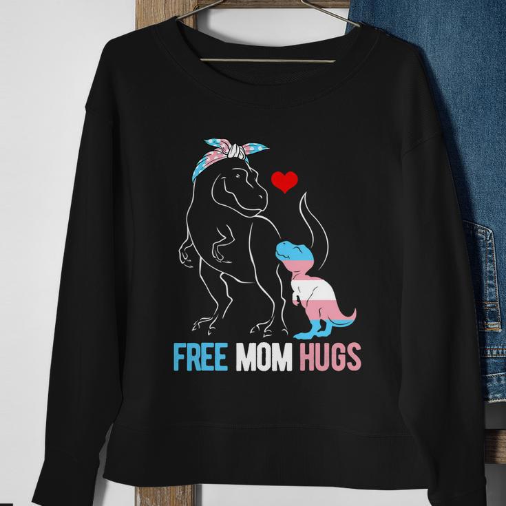 Trans Free Mom Hugs Dinosaur Rex Mama Transgender Pride Gift Sweatshirt Gifts for Old Women